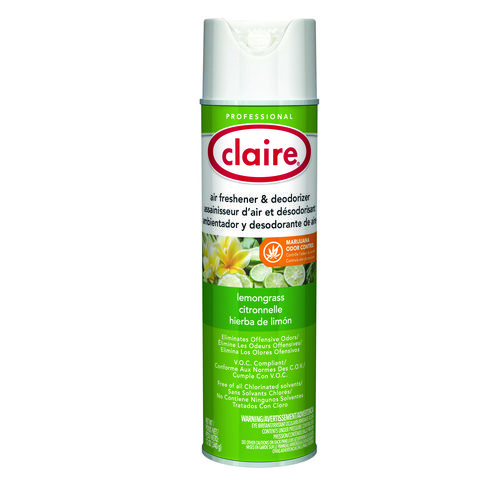 Claire® Aerosol Air Freshener and Deodorizer, Fresh Linen, 10 oz Aerosol Spray, 12 Cans