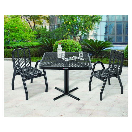 Outdoor Dining Set, Square, 36 x 36 x 29, Black Top, Black Base/Legs