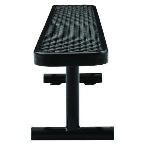 Expanded Steel Flat Bench, 72" x 14.5" x 18", Black Seat, Black Base