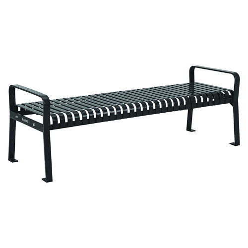 Steel Slat Flat Bench, 70 x 24 x 24.25, Black