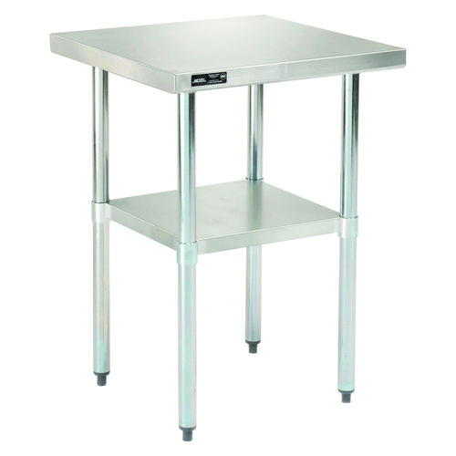 Work Table with Undershelf, Square, 24 x 24 x 35, Silver Top, Silver Base/Legs, Ships in 1-3 Business Days
