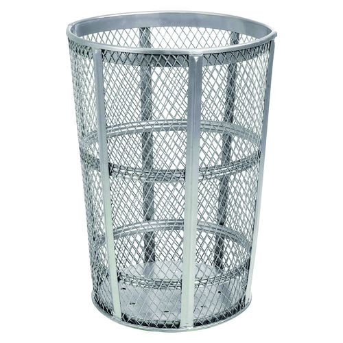 Image of Steel Mesh Corrosion Resistant Trash Can, 48 gal, Silver, Ships in 1-3 Business Days