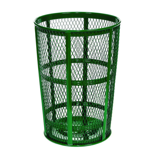 Steel Mesh Corrosion Resistant Trash Can, 48 gal, Green, Ships in 1-3 Business Days