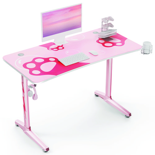 Cute Gaming Desk, 47" x 23.63" x 30.13", Pink