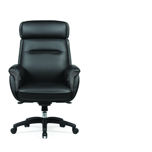 Royal Executive Office Chair, Support up to 300 lb, 19.46"-22.26" Seat Height, Black PU Leather Seat, Black Faux Leather Back