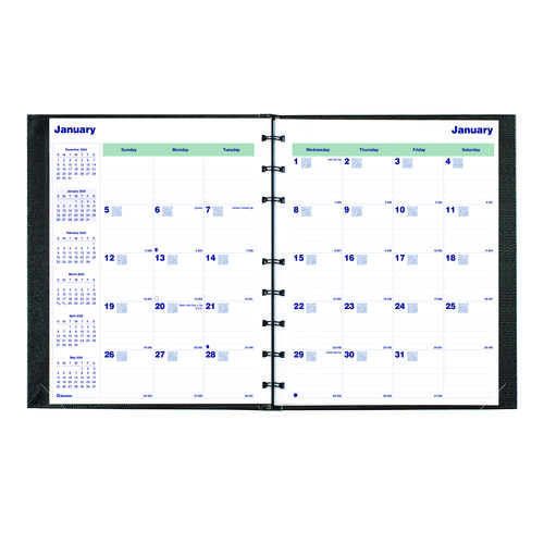 Plan and Link Monthly Planner, 9.25" x 7.25", Black Cover, 16-Months: Sept 2024 to Dec 2025