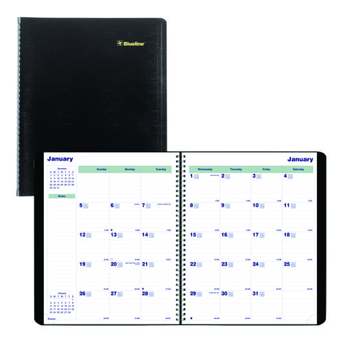 Plan and Link Monthly Planner, 11" x 9.06", Black Cover, 16-Months: Sept 2024 to Dec 2025