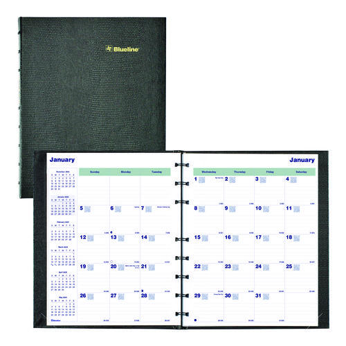 Plan and Link Monthly Planner, 9.25" x 7.25", Black Cover, 16-Months: Sept 2024 to Dec 2025