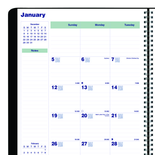 Plan and Link Monthly Planner, 11" x 9.06", Black Cover, 16-Months: Sept 2024 to Dec 2025