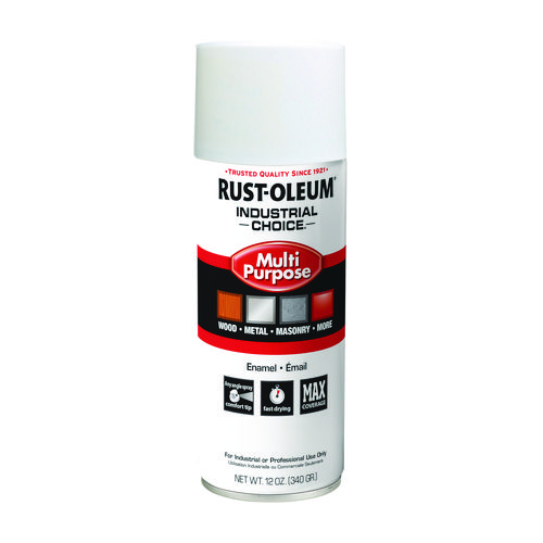 Image of Industrial Choice 1600 System Multi-Purpose Enamel Spray Paint, Gloss White, 12 oz Aerosol Can, 6/Carton