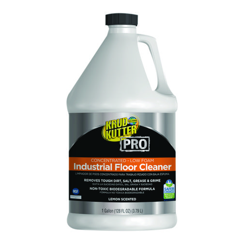 Image of Concentrated Low Foam Industrial Floor Cleaner, Lemon Scent, 1 gal Bottle, 4/Carton