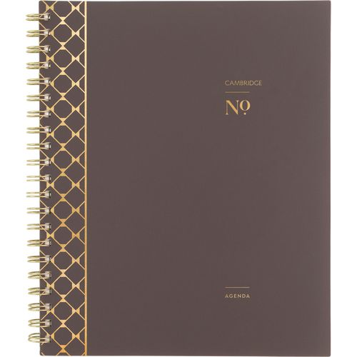 Workstyle Monthly Poly Planner, Geometric Artwork, 11 x 8.5, Java Brown/Gold Cover, 12-Month (Jan to Dec): 2025