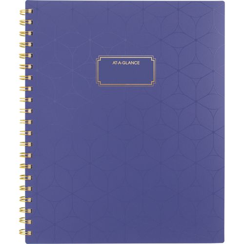 Badge Geo Weekly/Monthly Planner, 11 x 9.25, Purple/Gold Cover, 13-Month (Jan to Jan): 2025 to 2026