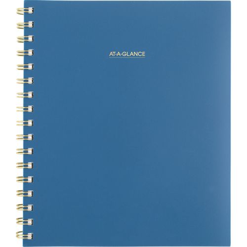 Harmony Weekly/Monthly Poly Planner, 8.88 x 7.69, Blue/Gold Cover, 13-Month (Jan to Jan): 2025 to 2026