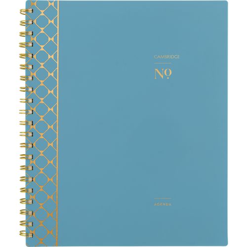 Workstyle Weekly/Monthly Planner, Geometric Artwork, 11 x 9.38, Blue/Gold Cover, 12-Month (Jan to Dec): 2025
