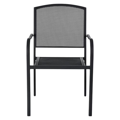 Interion Mesh Cafe Table and Chair Sets, Square, 48 x 48 x 29, Black Top, Black Base/Legs