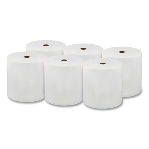 Hard Wound Roll Towel. 1-Ply, 7” x 700 ft, White, 6 Rolls/Carton