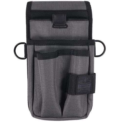 Image of Arsenal 5569 Belt Clip Tool Pouch with Device Holster, 4 Compartments, 5 x 2 x 8.5, Polyester, Gray, Ships in 1-3 Bus Days