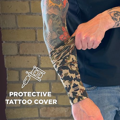 Chill-Its 6695 Sun Protection Arm Sleeves, Polyester/Spandex, X-Large/2X-Large, Camo