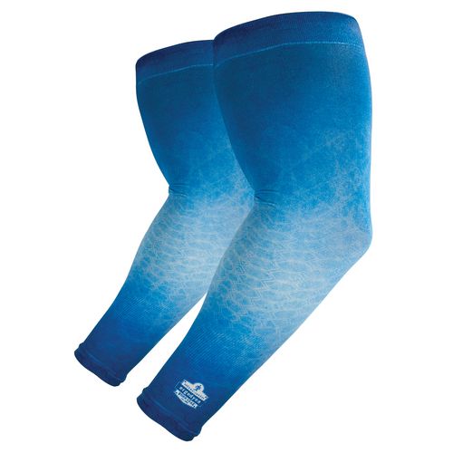 Image of Chill-Its 6695 Sun Protection Arm Sleeves, Polyester/Spandex, Medium/Large, Blue, Ships in 1-3 Business Days