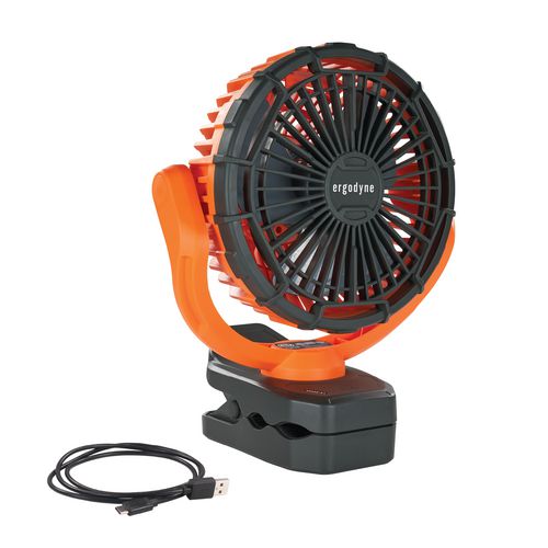 Chill-Its 6090 Rechargeable Portable Jobsite Fan, 9.5, Orange/Black, Ships in 1-3 Business Days