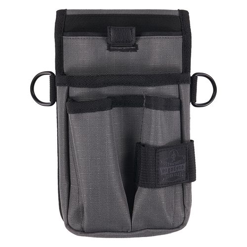 ergodyne® Arsenal 5568 Belt Loop Tool Pouch w/Device Holster, 4 Compartments, 5 x 2 x 8.5, Polyester, Gray, Ships in 1-3 Business Days