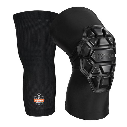 ergodyne® ProFlex 550 Padded Knee Sleeves with 3-Layer Foam Cap, Slip-On, Large/X-Large, Black, Pair, Ships in 1-3 Business Days