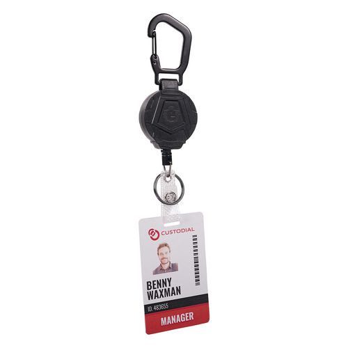 Squids 3391 ID/Badge Reel, Extends 32", Black