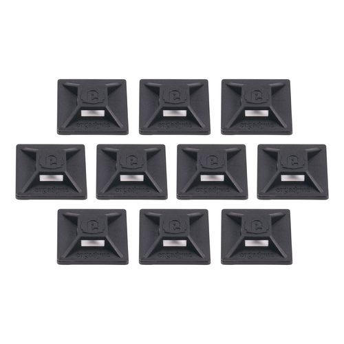 Squids 3701 Mini Adhesive Mount Replacements, 2 lb Max Safe Working Capacity, 0.9" Long, Black,10/Pack, Ships in 1-3 Bus Days