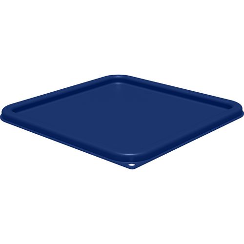 Image of Squares Food Storage Container Lid, 11.38 x 11.38 x 0.63, Blue, Plastic