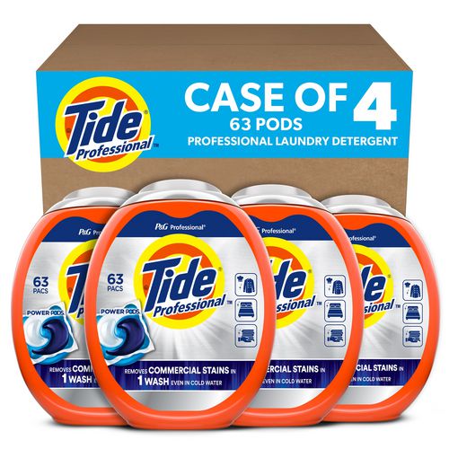 Image of Commercial Power PODS Laundry Detergent, 63 Liquid Pods/Tub, 4 Tubs/Carton