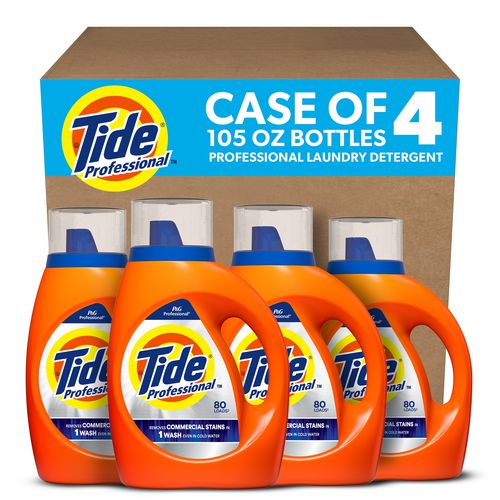 Image of Commercial Liquid Laundry Detergent, 105 oz Pour Bottle, 4/Carton