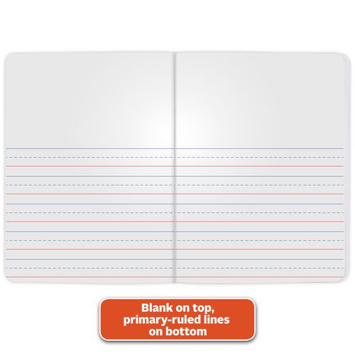 Primary Journal Half Page Ruled, Blue Marble Cover, Primary Rule, (100) 9.75 x 7.5 Sheets