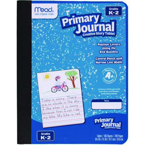 Image of Primary Journal Half Page Ruled, Blue Marble Cover, Primary Rule, (100) 9.75 x 7.5 Sheets