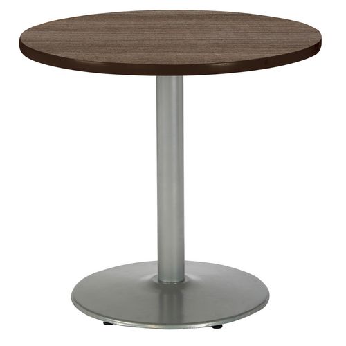 Image of Pedestal Table with Four Navy Kool Series Chairs, Round, 36" Dia x 29h, Studio Teak, Ships in 4-6 Business Days