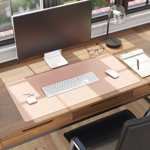 Vegan Leather Desk Pads, 36 x 17, Light Pink