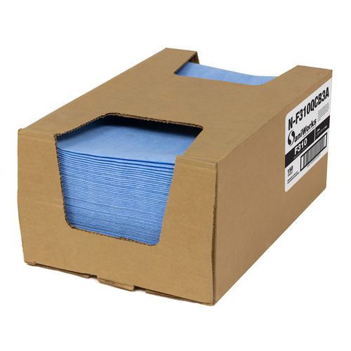 SaniWorks® Deluxe Foodservice Wiper, 1-Ply, 13 x 21, Blue, 150/Carton