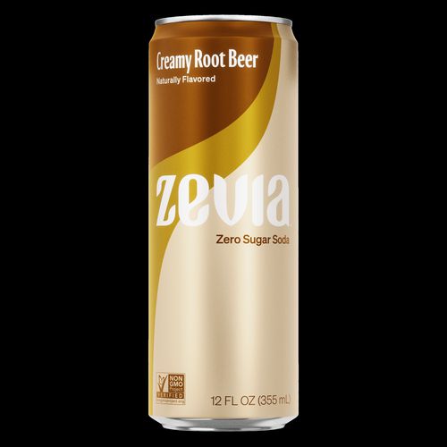 Zero Sugar Naturally Sweetened Soda, Creamy Root Beer, 12 oz Can, 12/Carton