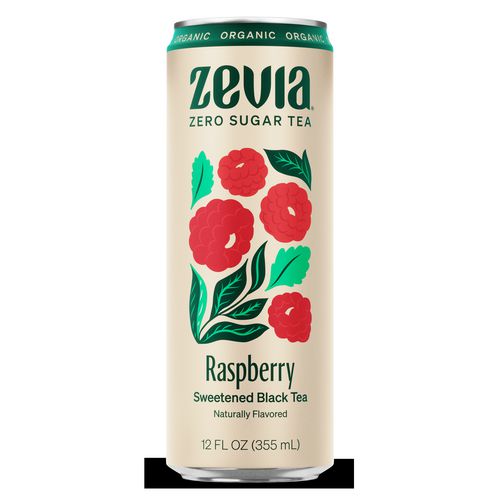 Zero Sugar Naturally Sweetened Black Tea, Raspberry, 12 oz Can, 12/Carton