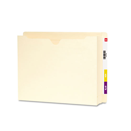 Heavyweight End Tab File Jacket with 2" Expansion, Straight Tab, Letter Size, Manila, 25/Box