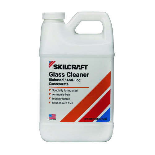 7930016909999, SKILCRAFT Biobased Glass Cleaner Concentrate, 0.5 gal Bottle, 6/Pack