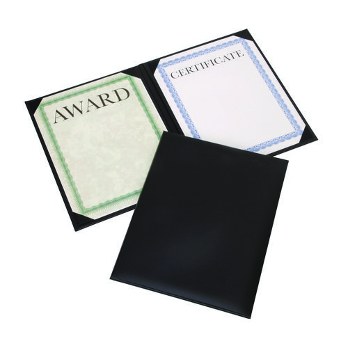 7510017143328, SKILCRAFT Awards Certificate Padded Cover Binder, 9.12 x 11.62, Black