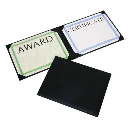7510017143330, SKILCRAFT Awards Certificate Padded Cover Binder, 11.62 x 9.12, Black