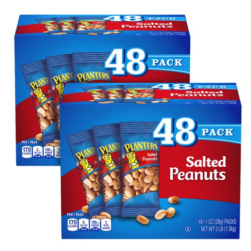 Salted Peanuts, 1 oz Pouch, 48/Box, 2 Boxes/Carton, Ships in 1-3 Business Days