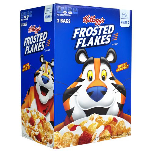 Frosted Flakes Breakfast Cereal, 2 Bags/61.9 oz Box, 2 Boxes/Carton