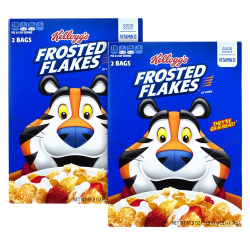 Image of Frosted Flakes Breakfast Cereal, 2 Bags/61.9 oz Box, 2 Boxes/Carton, Ships in 1-3 Business Days