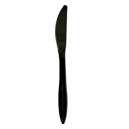 Image of Mediumweight Polypropylene Cutlery, Knife, Black, 1,000/Carton