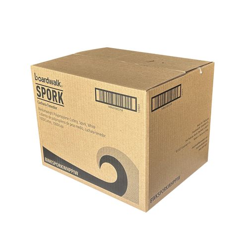 Mediumweight Wrapped Polypropylene Cutlery, Spork, White, 1,000/Carton