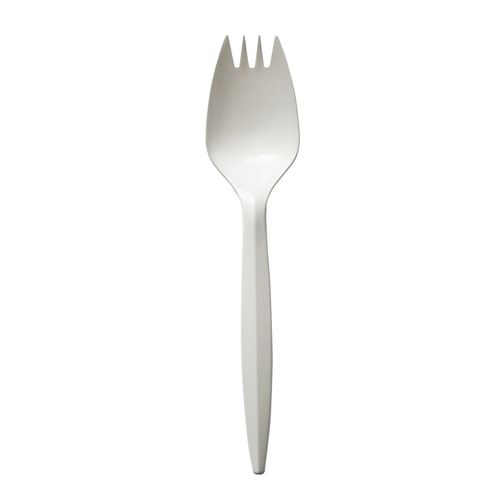 Image of Mediumweight Polypropylene Cutlery, Spork, White, 1,000/Carton