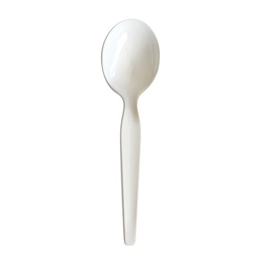 Heavyweight Wrapped Polystyrene Cutlery, Teaspoon, White, 1,000/Carton